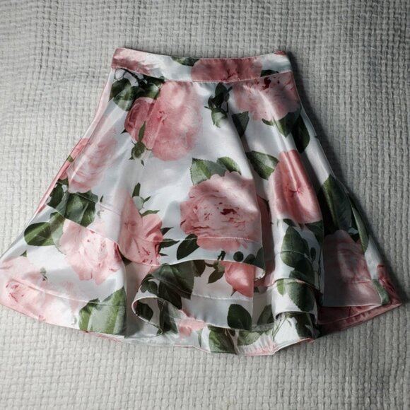 Speechless Blue Lace Halter Top w/ White&Pink Satin Floral Skirt Prom Set SIZE 5 - Picture 3 of 9